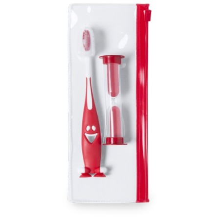 Set Pratique Éco-responsable avec Brosse à Dents et Sablier - Fident Couleurs : bleu cadeau entreprise pas cher