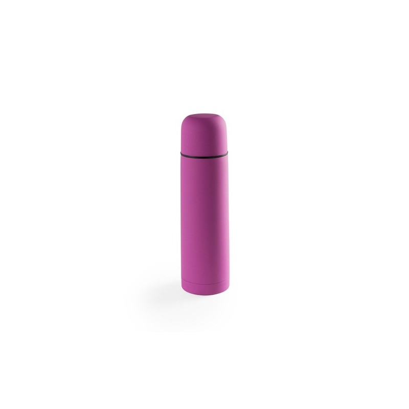 Bouteille Isotherme Économique Personnalisée 500 ml Hosban Matières : caoutchouc Couleurs : fuchsia marquage laser ultra précis