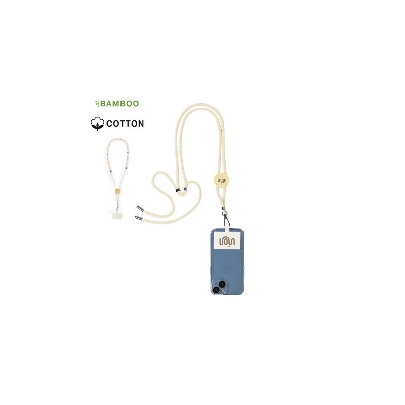 Lanyard Éco-responsable Personnalisé pas cher - Support Reuter Matières : bambou cadeau entreprise pas cher