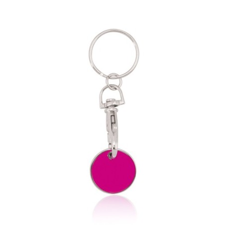 Porte-Clés Monnaie Personnalisé Idéal pour Offrir - Euromarket Matières : métal Couleurs : fuchsia marquage laser ultra précis
