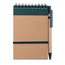 Bloc Notes Éco-responsable Personnalisé - Ecocard Matières : carton recyclé Couleurs : vert