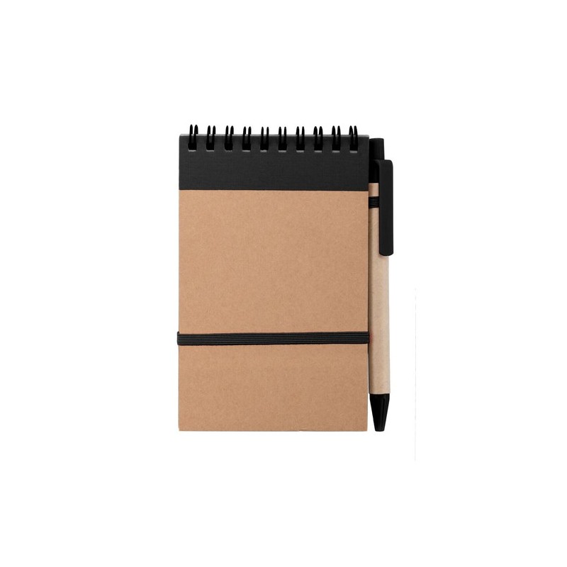 Bloc Notes Éco-responsable Personnalisé - Ecocard Matières : carton recyclé Couleurs : noir cadeau collaborateur premium