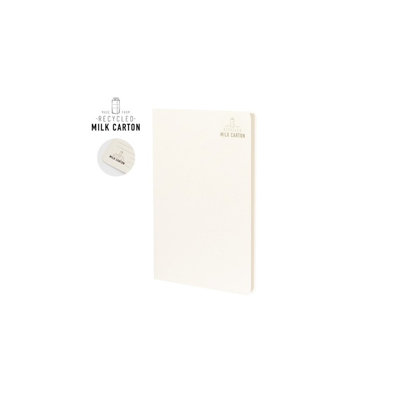 Cahier Éco-responsable Personnalisé en Carton Recyclé Agnila pas cher Matières : carton de lait recyclé