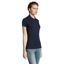 Polo polycoton personnalisé pour femme - PRIME Matières : PET Taille textile : L Couleurs : french navy cadeau entreprise pas ch