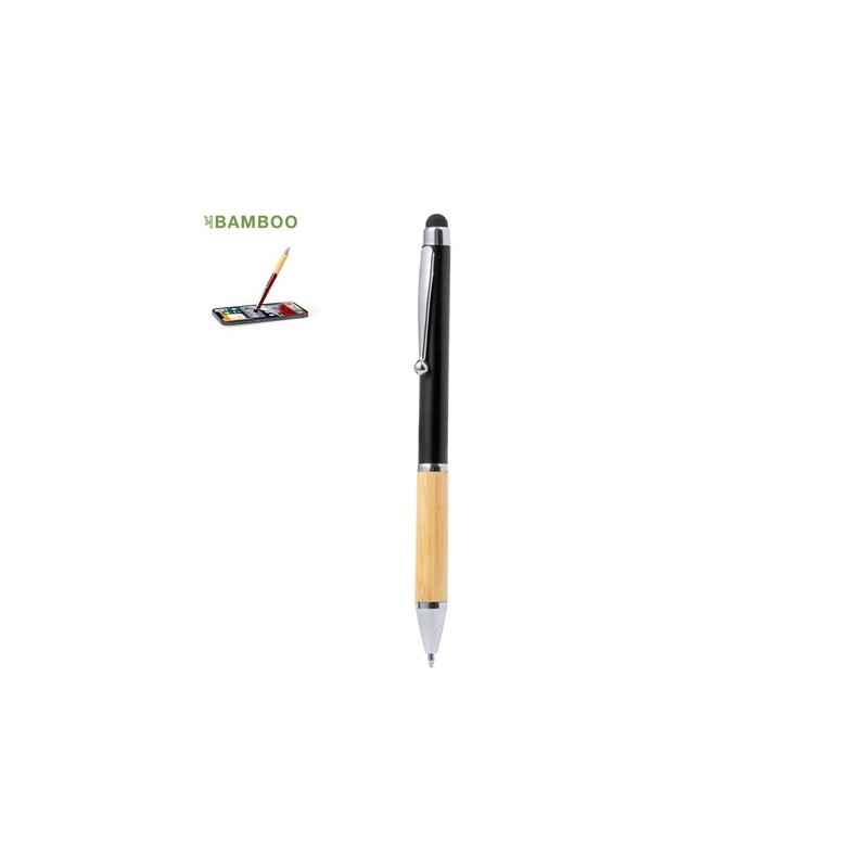 Stylet Bille Multifonction Élégant Personnalisé Zadron Matières : bambou Couleurs : noir goodies entreprise design