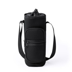 Porte-Bouteilles Publicitaire Personnalisable Éco-responsable - Rafle Matières : softshell Couleurs : noir