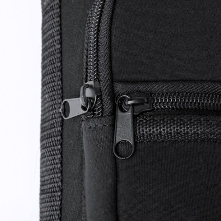 Porte-Bouteilles Publicitaire Personnalisable Éco-responsable - Rafle Matières : softshell Couleurs : noir impression haute défi