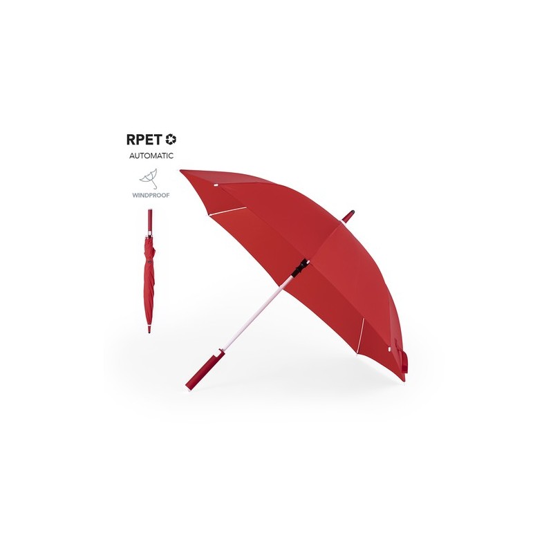 Parapluie Éco-responsable Personnalisé à prix réduit - Wolver Matières : PET recyclé Couleurs : rouge goodies entreprise design