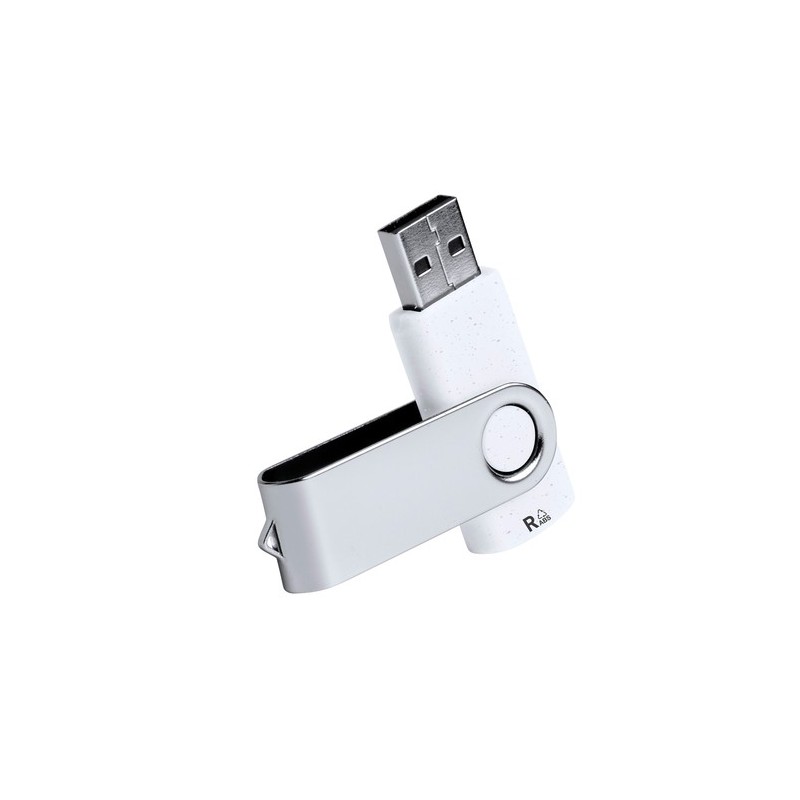 Clé USB Éco-responsable Personnalisable 16 Go Kursap Matières : ABS recyclé Couleurs : blanc