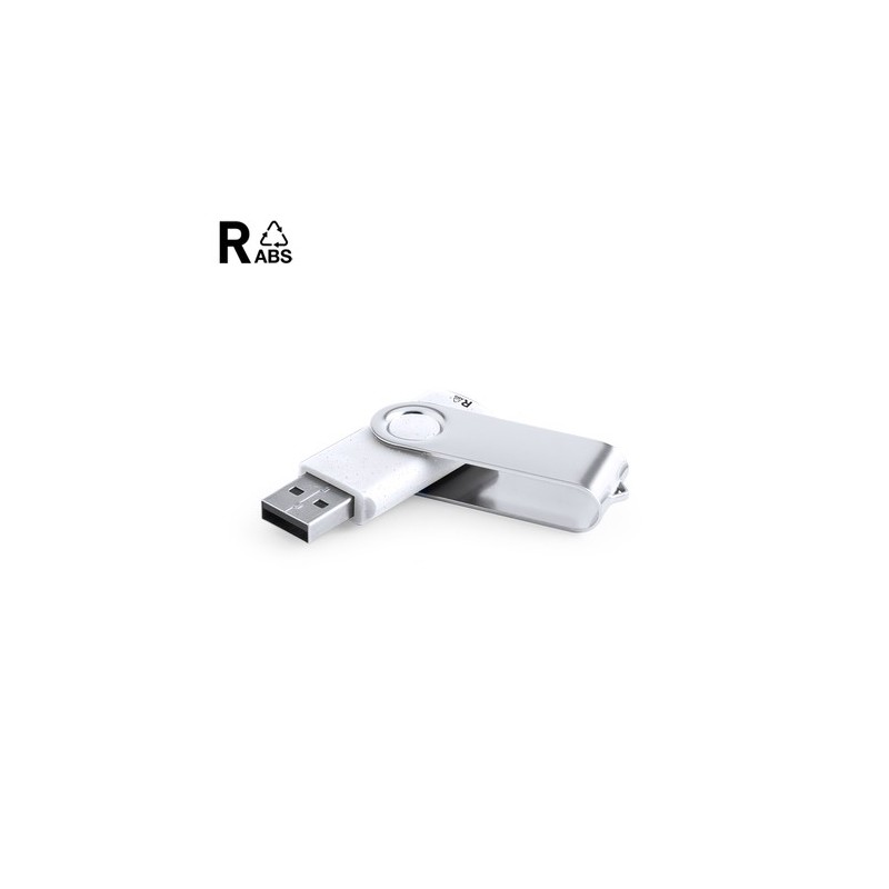 Clé USB Éco-responsable Personnalisable 16 Go Kursap Matières : ABS recyclé Couleurs : blanc personnalisable avec votre logo