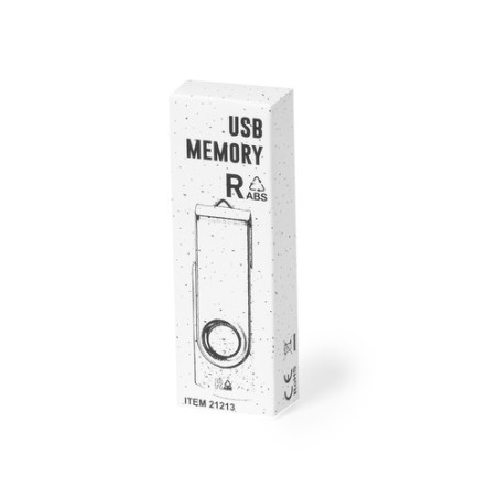 Clé USB Éco-responsable Personnalisable 16 Go Kursap Matières : ABS recyclé Couleurs : blanc impression haute définition