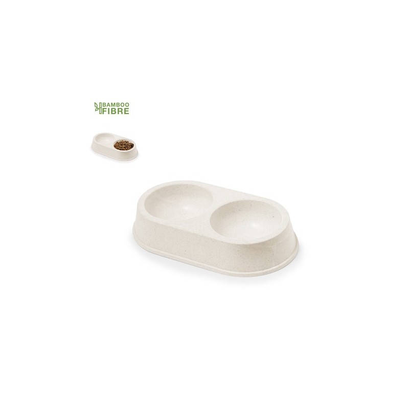 Bol Éco-responsable et Pratique pour Animaux Personnalisé - Tremony Matières : fibre de bambou Couleurs : naturel personnalisabl