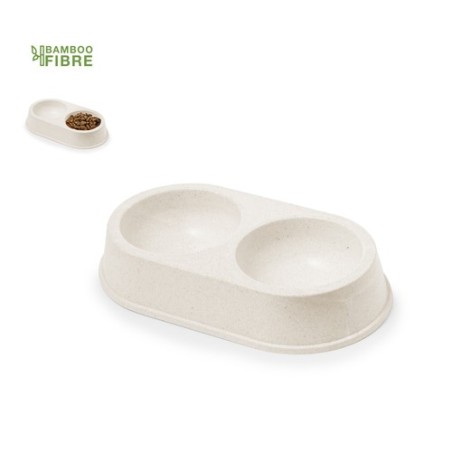 Bol Éco-responsable et Pratique pour Animaux Personnalisé - Tremony Matières : fibre de bambou Couleurs : naturel personnalisabl