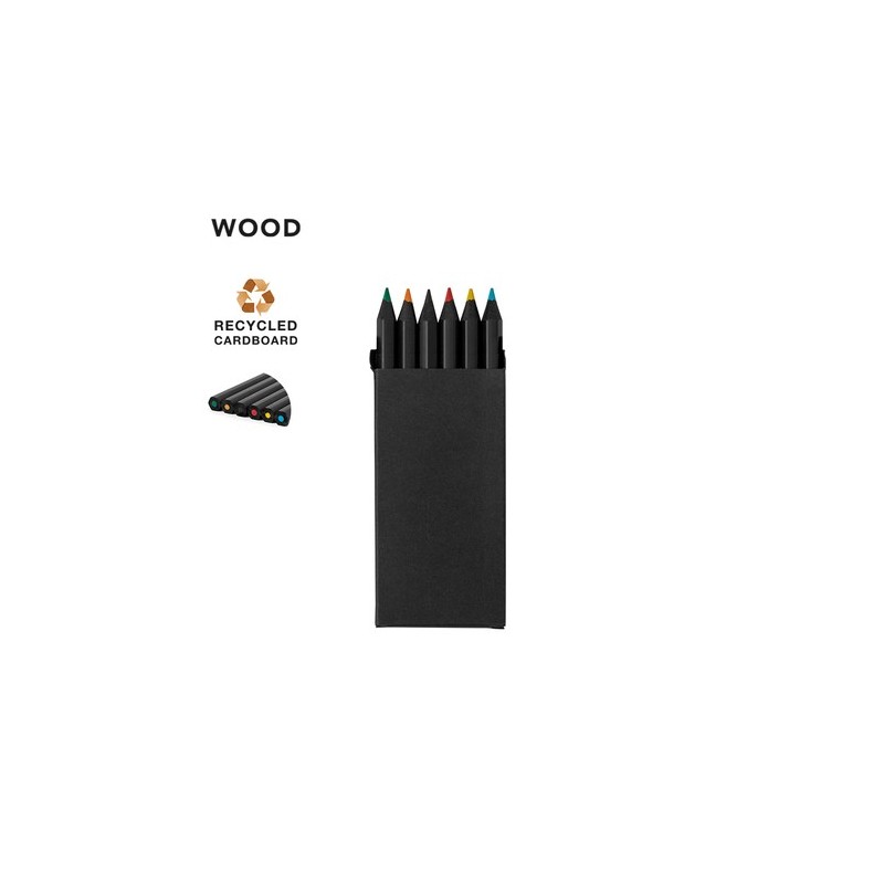 Boîte de Crayons Unique Éco-responsable - Lameiro Matières : carton recyclé Couleurs : noir personnalisable avec votre logo
