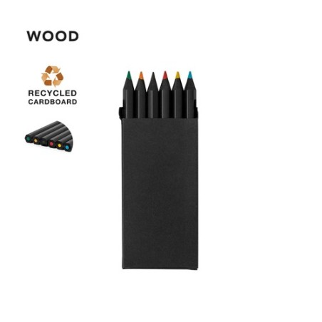 Boîte de Crayons Unique Éco-responsable - Lameiro Matières : carton recyclé Couleurs : noir personnalisable avec votre logo