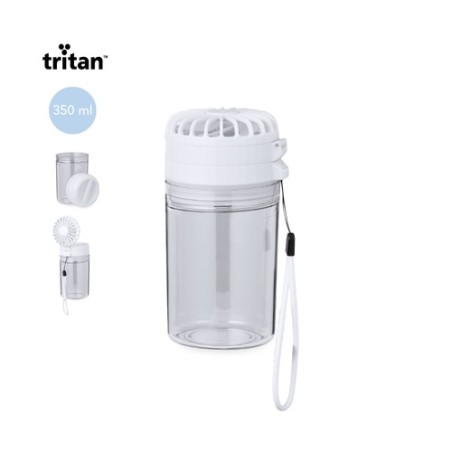 Ventilateur Publicitaire Unique - Zexen Matières : tritan Couleurs : blanc personnalisable avec votre logo