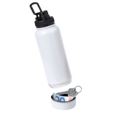Bidon Isotherme 1L en Acier Personnalisé - Wankex Matières : acier inoxydable Couleurs : noir marquage couleur éclatante