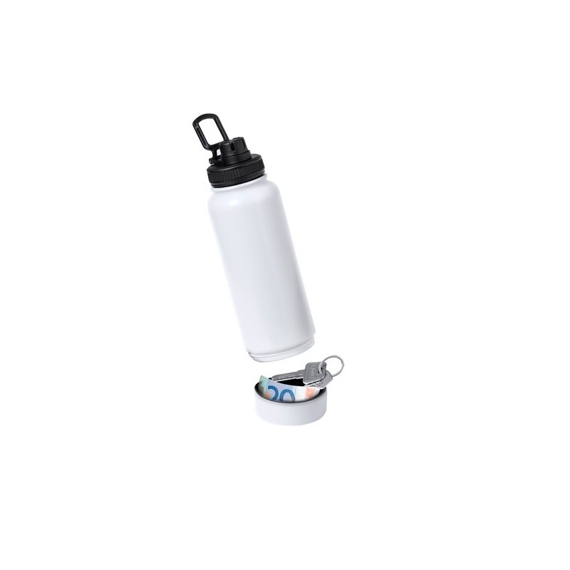 Bidon Isotherme 1L en Acier Personnalisé - Wankex Matières : acier inoxydable Couleurs : noir marquage couleur éclatante