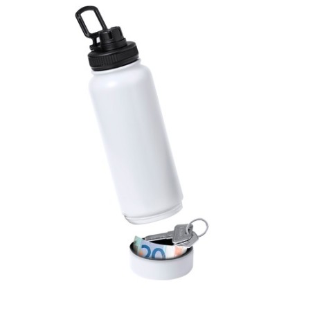Bidon Isotherme 1L en Acier Personnalisé - Wankex Matières : acier inoxydable Couleurs : noir marquage couleur éclatante