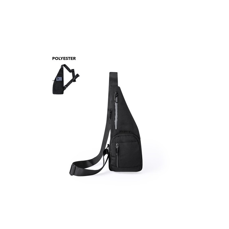 Bandoulière Éco-responsable et Pratique Personnalisée pas cher Fadaok Matières : polyester Couleurs : noir personnalisable avec 