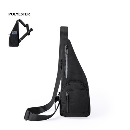Bandoulière Éco-responsable et Pratique Personnalisée pas cher Fadaok Matières : polyester Couleurs : noir personnalisable avec 
