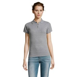 Polo polycoton personnalisé pour femme - PRIME Matières : PET Taille textile : S Couleurs : gris chiné personnalisation sur mesu
