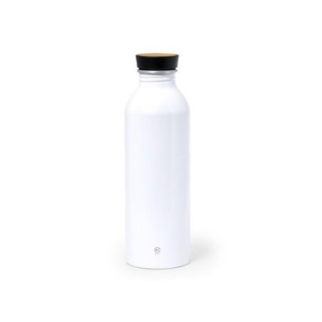 Gourde Éco-responsable Chic en Aluminium Recyclé Claud Matières : bambou Couleurs : blanc