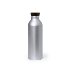 Gourde Éco-responsable Chic en Aluminium Recyclé Claud Matières : bambou Couleurs : blanc objet promo petit budget