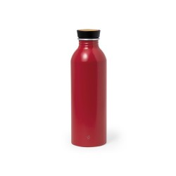 Gourde Éco-responsable Chic en Aluminium Recyclé Claud Matières : bambou Couleurs : blanc cadeau client original