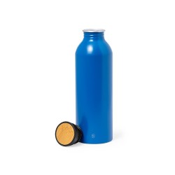 Gourde Éco-responsable Chic en Aluminium Recyclé Claud Matières : bambou Couleurs : argenté goodies personnalisé en stock