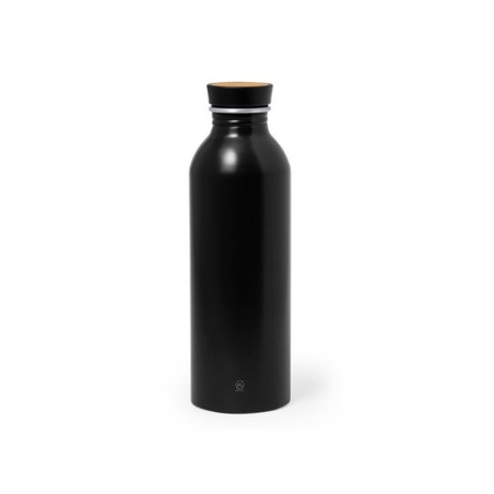 Gourde Éco-responsable Chic en Aluminium Recyclé Claud Matières : bambou Couleurs : argenté cadeau collaborateur premium