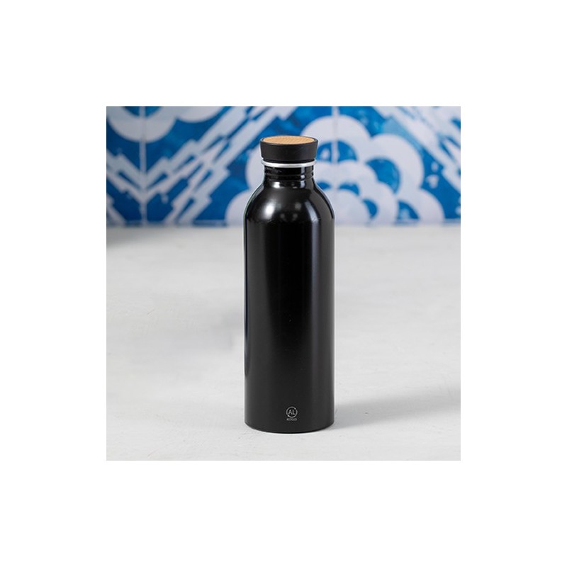 Gourde Éco-responsable Chic en Aluminium Recyclé Claud Matières : bambou Couleurs : bleu goodies entreprise design
