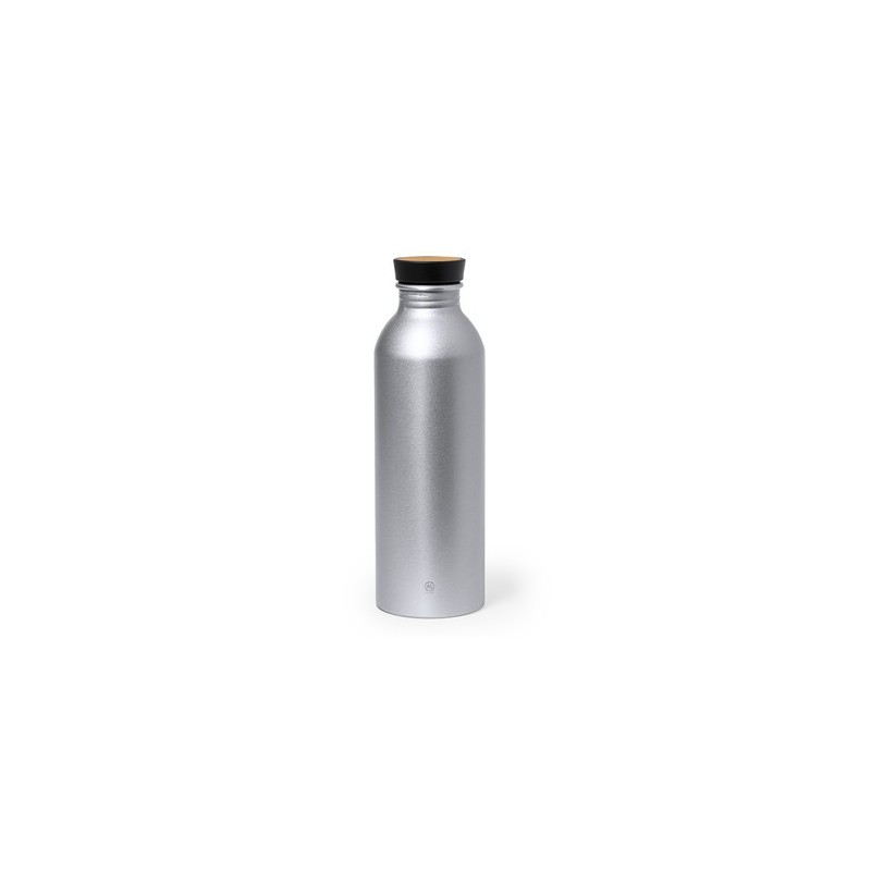 Gourde Éco-responsable Chic en Aluminium Recyclé Claud Matières : bambou Couleurs : bleu cadeau affaires élégant