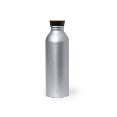 Gourde Éco-responsable Chic en Aluminium Recyclé Claud Matières : bambou Couleurs : bleu cadeau affaires élégant