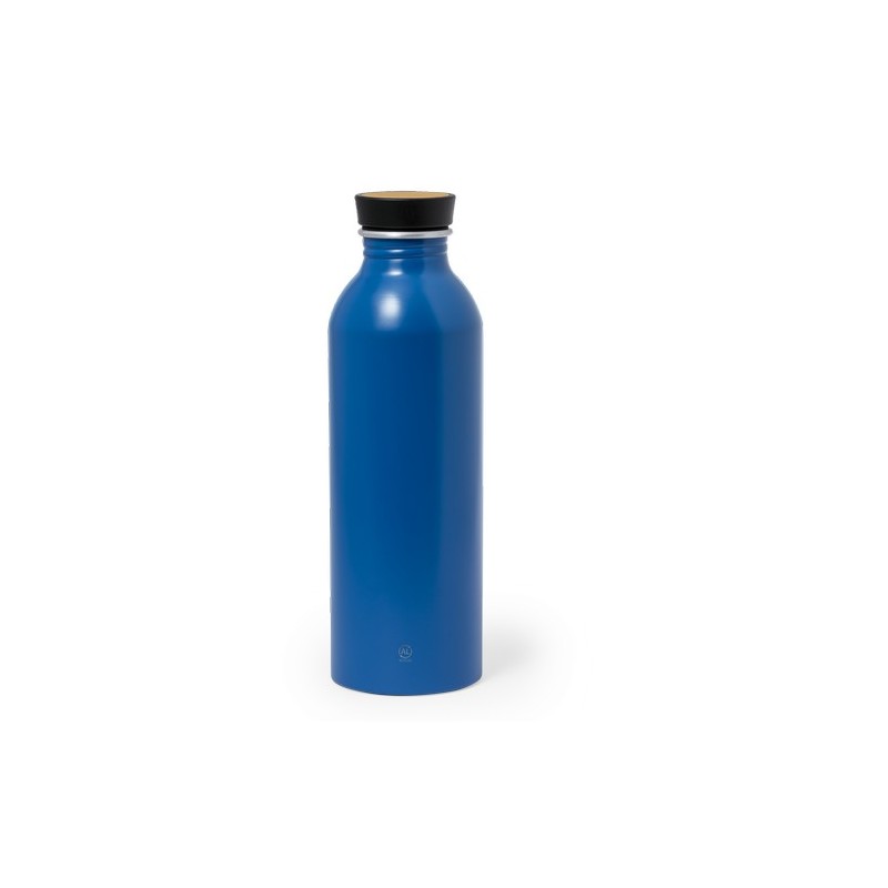 Gourde Éco-responsable Chic en Aluminium Recyclé Claud Matières : bambou Couleurs : bleu goodies entreprise design