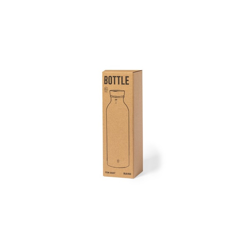 Gourde Éco-responsable Chic en Aluminium Recyclé Claud Matières : bambou Couleurs : noir cadeau entreprise pas cher