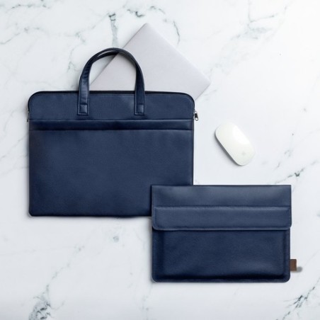 Porte-Documents Éco-responsable Personnalisé et Élégant Poirel à prix réduit Matières : cuir recyclé Couleurs : bleu marine good