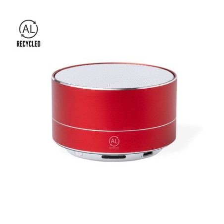 Haut-Parleur Éco-responsable Bluetooth Personnalisé Skind pas cher Matières : aluminium recyclé  Couleurs : rouge objet promotio