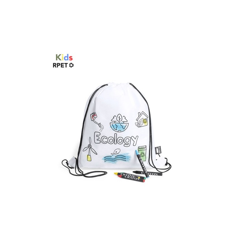 Sac à Dos Éco-responsable Personnalisé avec Trolley Balard Gibut Matières : PET recyclé Couleurs : blanc personnalisable avec vo