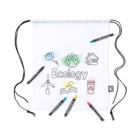 Sac à Dos Éco-responsable Personnalisé avec Trolley Balard Gibut Matières : PET recyclé Couleurs : blanc impression haute défini