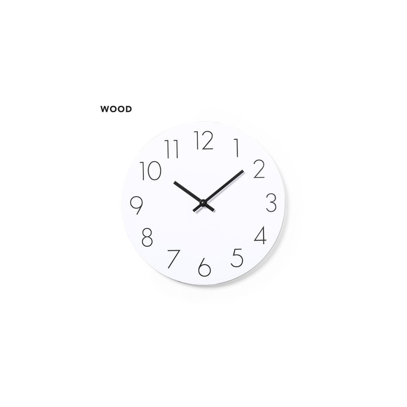 Pendule Murale Personnalisable Kajim Matières : MDF Couleurs : blanc personnalisable avec votre logo