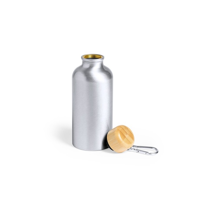 Gourde Éco-responsable Personnalisable Yorix Matières : bambou Couleurs : argenté