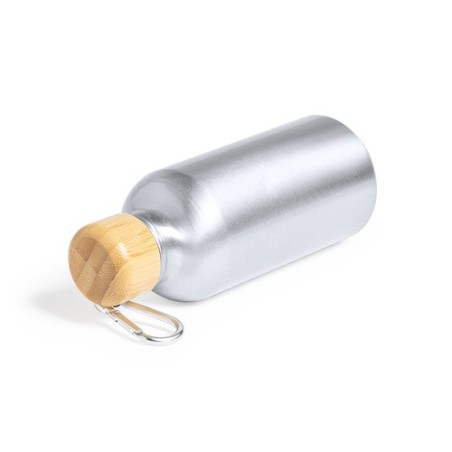 Gourde Éco-responsable Personnalisable Yorix Matières : bambou Couleurs : argenté cadeau entreprise pas cher