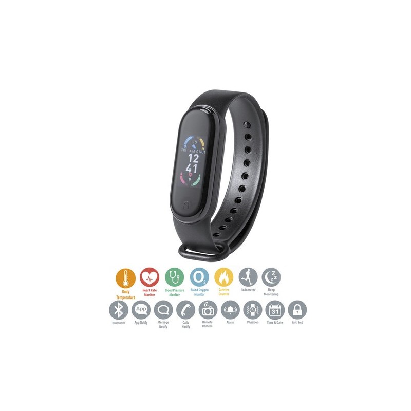 Bracelet Intelligent Éco-responsable Publicitaire - Selkos Matières : TPU Couleurs : noir livraison express 24h 48h
