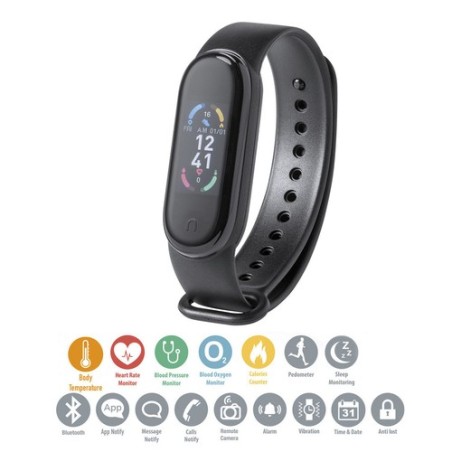 Bracelet Intelligent Éco-responsable Publicitaire - Selkos Matières : TPU Couleurs : noir livraison express 24h 48h