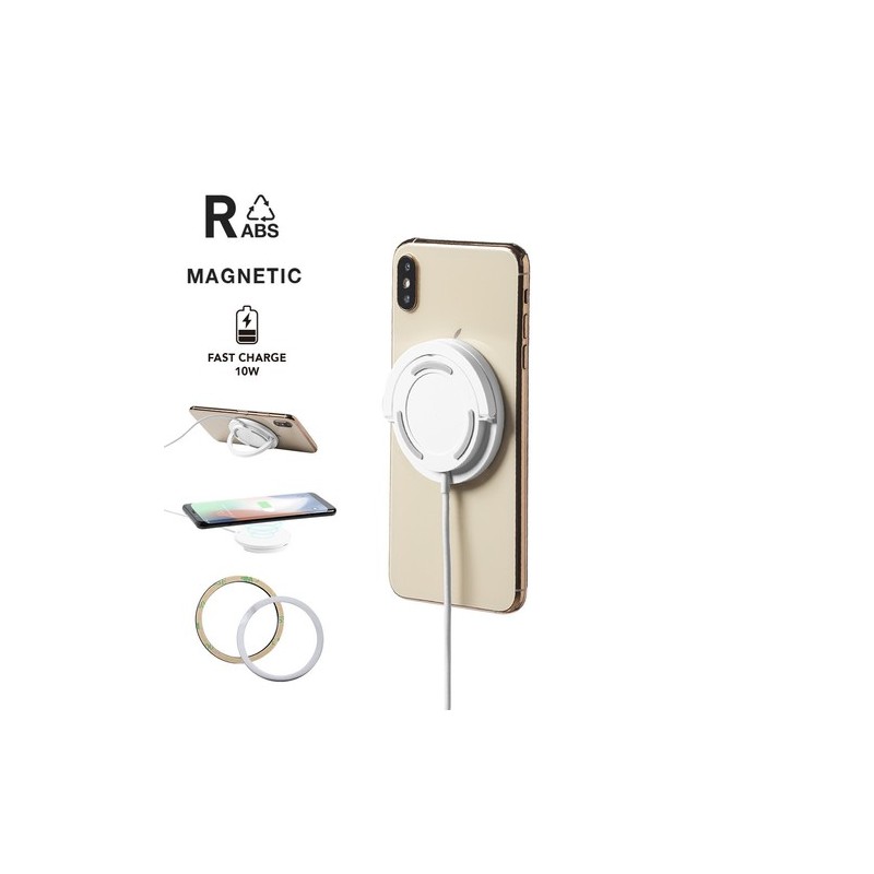 Chargeur Éco-responsable Pratique Personnalisé Pas Cher - Dixlem RCS Matières : ABS recyclé Couleurs : blanc personnalisable ave