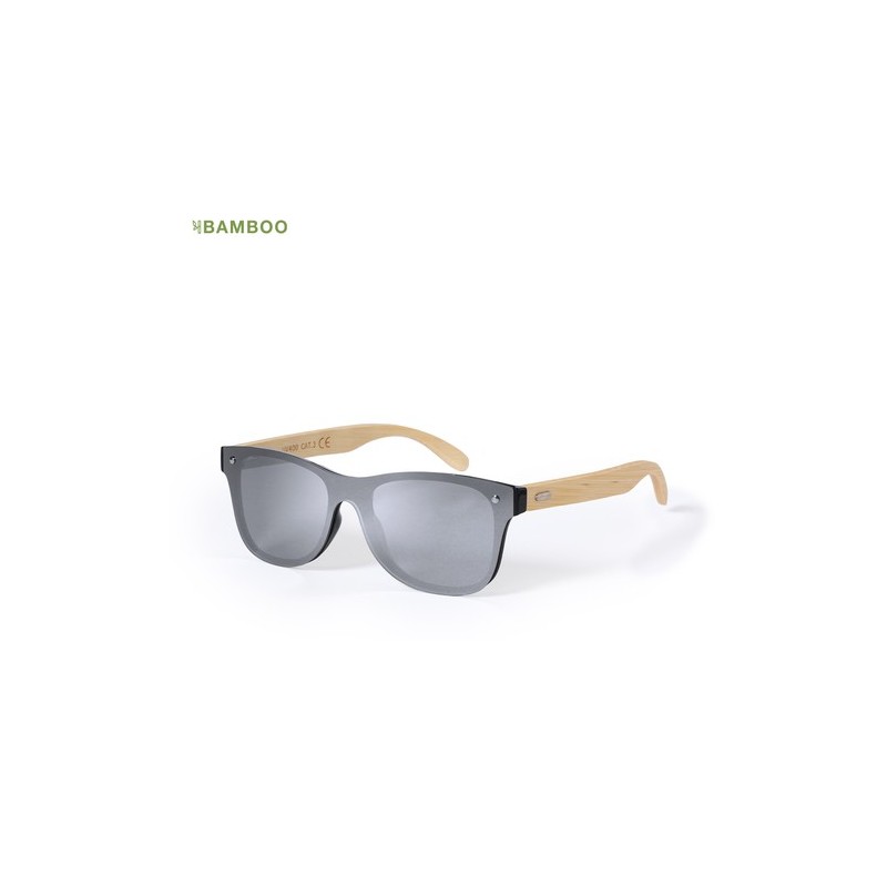 Lunettes de soleil personnalisées UV400 pas cher - Graham Matières : bambou Couleurs : noir