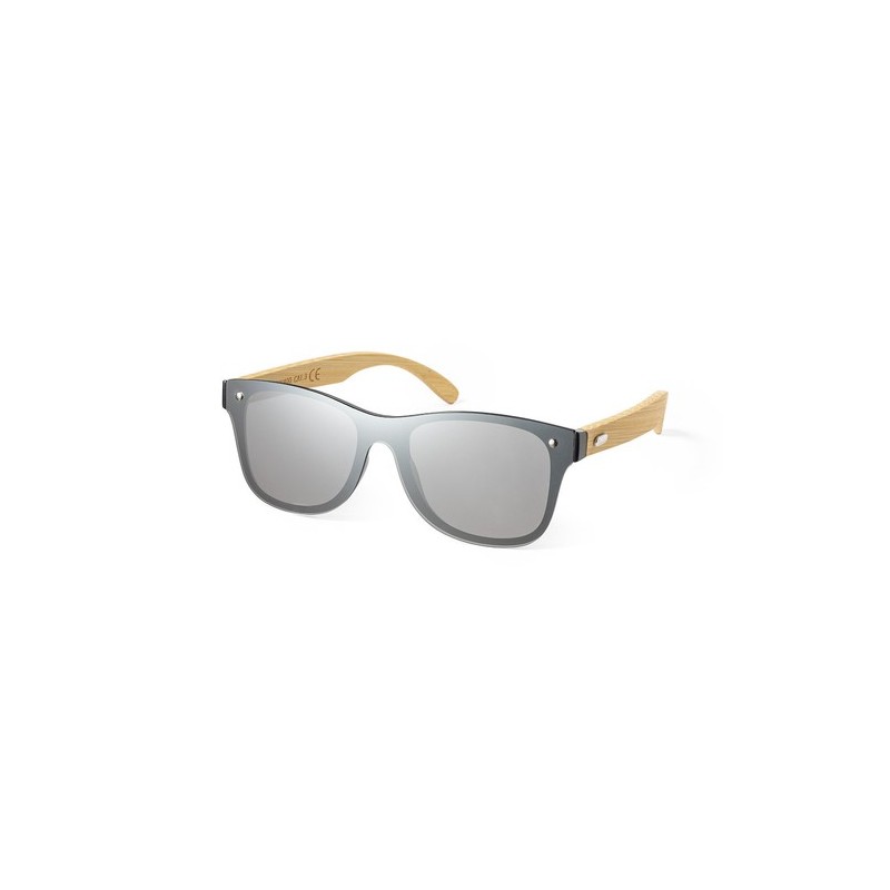 Lunettes de soleil personnalisées UV400 pas cher - Graham Matières : bambou Couleurs : noir personnalisable avec votre logo