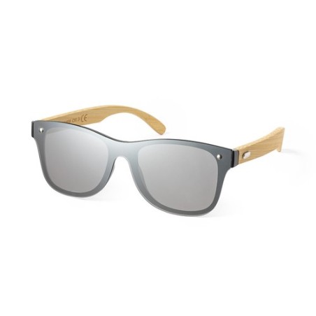 Lunettes de soleil personnalisées UV400 pas cher - Graham Matières : bambou Couleurs : noir personnalisable avec votre logo