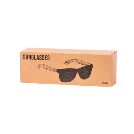 Lunettes de soleil personnalisées UV400 pas cher - Graham Matières : bambou Couleurs : noir marquage laser ultra précis